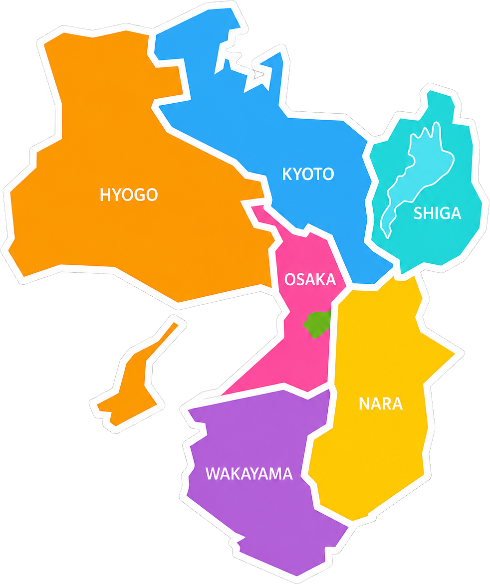 近畿広域対応エリアマップ